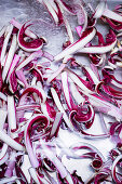 Red radicchio leaves