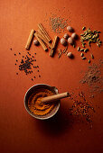 Spices - black pepper, cinnamon, caraway, nutmeg, cumin