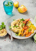 Colourful tomato salad with za'atar spiced oil