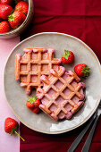 Homemade strawberry waffles