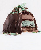 Chocolate mint ice cream bomb