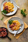 Butternusskürbisnudeln alla Carbonara