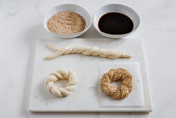 Simit (yeast dough rings with sesame seeds) Turkish style
