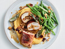 Turkey roulade with apple cider butter sauce