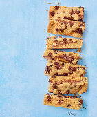 Chocolate chip cookie bar slices