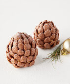 Peanut butter nsponge cake pine cones