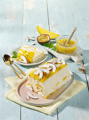 Exotic parfait cake with coconut