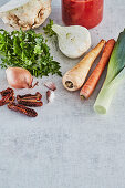 Ingredients for vegan spring sugo