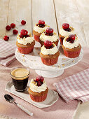 Cherry cupcakes with custard buttercream