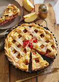 Autumn apple pie with lattice topping