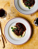 Veal cheeks in red wine sauce