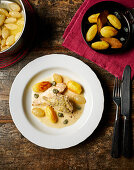 Guinea fowl fricassee with cocotte fries