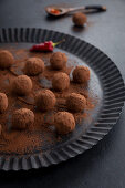 Chocolate pralines with chili