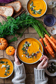 Pumpkin and carrot soup