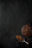 Coffee beans and dark chocolate