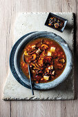 Chinese hot and sour mushroom soup