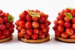 Strawberry tartlet with wild strawberries