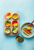 Colourful vegetable platter for children