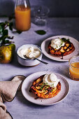 Pear tart with goat's cheese cream