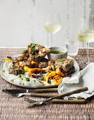 Lamb chops with paprika and labneh