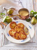 Potato pancakes with pear puree