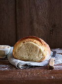 One loaf of light-coloured bread