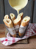 Cheese fondue baguette