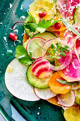 Colourful vegetable carpaccio