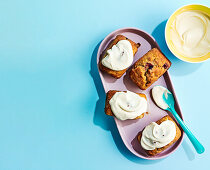 Mini banana and blueberry cake