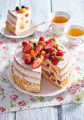Summer sangria cake with fresh fruit