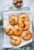 Stuffed strawberry hand pies