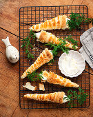 Stuffed puff pastry carrots for Easter