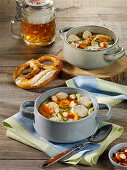 White sausage stew with vegetables