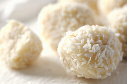 Coconut Ladoo, Indian confectionery made from grated coconut, condensed milk and spices