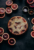 Upside down cake with red oranges