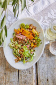 Insalata di Farro with chickpeas, celery and yellow beetroot