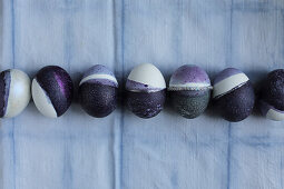 Multi-coloured dyed Easter eggs