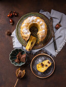 Vegan vanilla nougat bundt cake