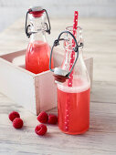 Homemade raspberry lemonade