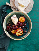 Caramelised balsamic apple wedges with Brillat-Savarin cheese