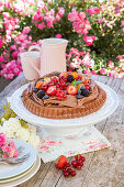 Chocolate tart with fresh berries