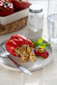 Vegetarian stuffed peppers with rice