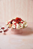Pavlova with fennel seeds and cherry tomato compote