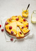 Lemon tart with mascarpone cream