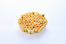 Honeycomb made from white chocolate