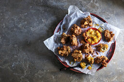 Indian pakoras with mango chutney