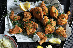 Baked chicken with potato salad