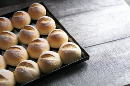 Freshly baked wheat rolls