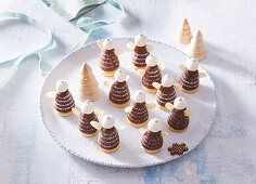Christmas beehive petit fours with nuts and liqueur cream