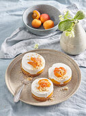 Mini no-bake cheesecake with apricots and cinnamon